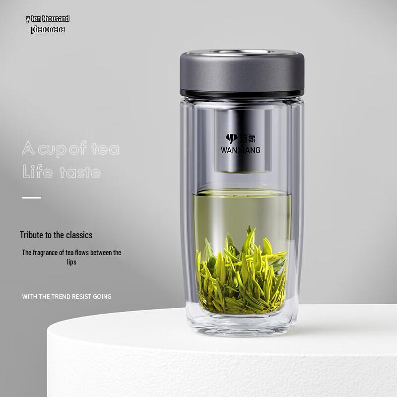WANXIANG Double-Layer Glass Tea Infuser Bottle