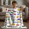VIKAMA Cartoon Transportation Flannel Blanket Soft Plush Throw For Nursery Bedroom Sofa Home Decor All Season