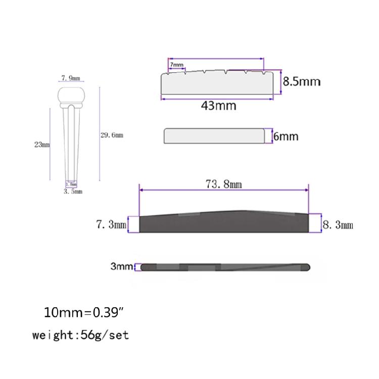 Classical Guitar Musical Instrument Nut and Bridge Saddle Guitar Parts Accessory