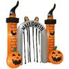 Nafukovací Halloweenový oblouk, Design dýně, LED diody, Kolíky, Polyester