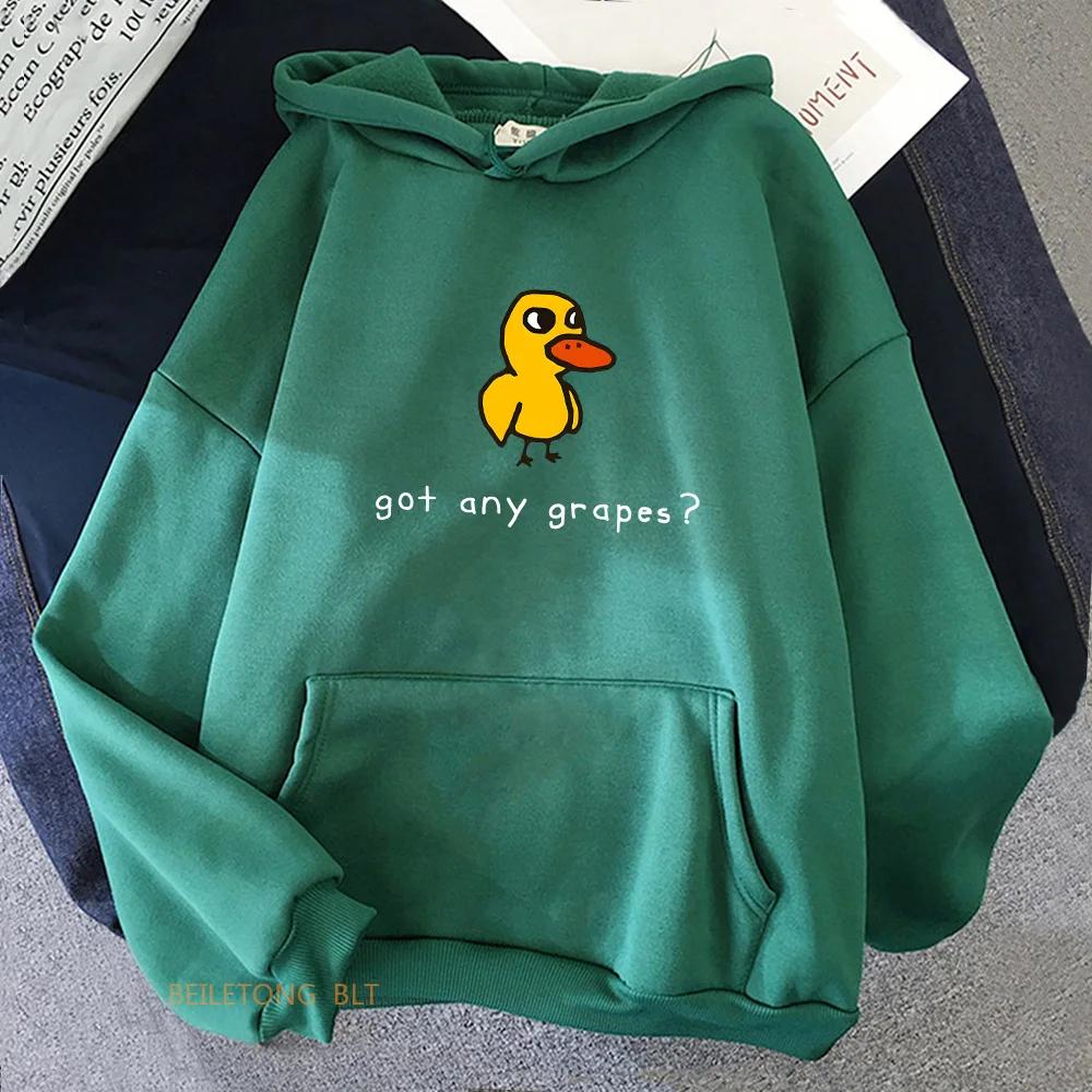 The Duck Song Got Any Grapes Hoodies Kawaii Cartoon Women/Men Sweatshirts Winter Soft Comfortable Hooded Clothing Streetwear