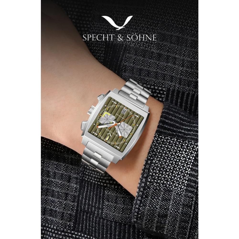 Specht & Söhne 2025 New Trendy Men's Watches Quartz Sport Watch Blue Color Stainless Steel VK63 Chronograph Reloj Hombre 39MM