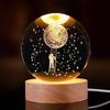 3D Starry Sky Crystal Ball Night Light with Solid Wood Base - Luminous Desktop Ornament & Birthday Gift