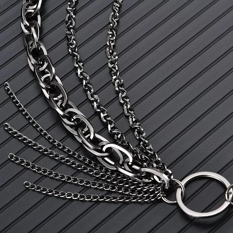 Goth Vintage Punk Metal Waist Chain Hip Hop Techwear Style Jeans Chains Men Women Fashion Decorative Pants Chain