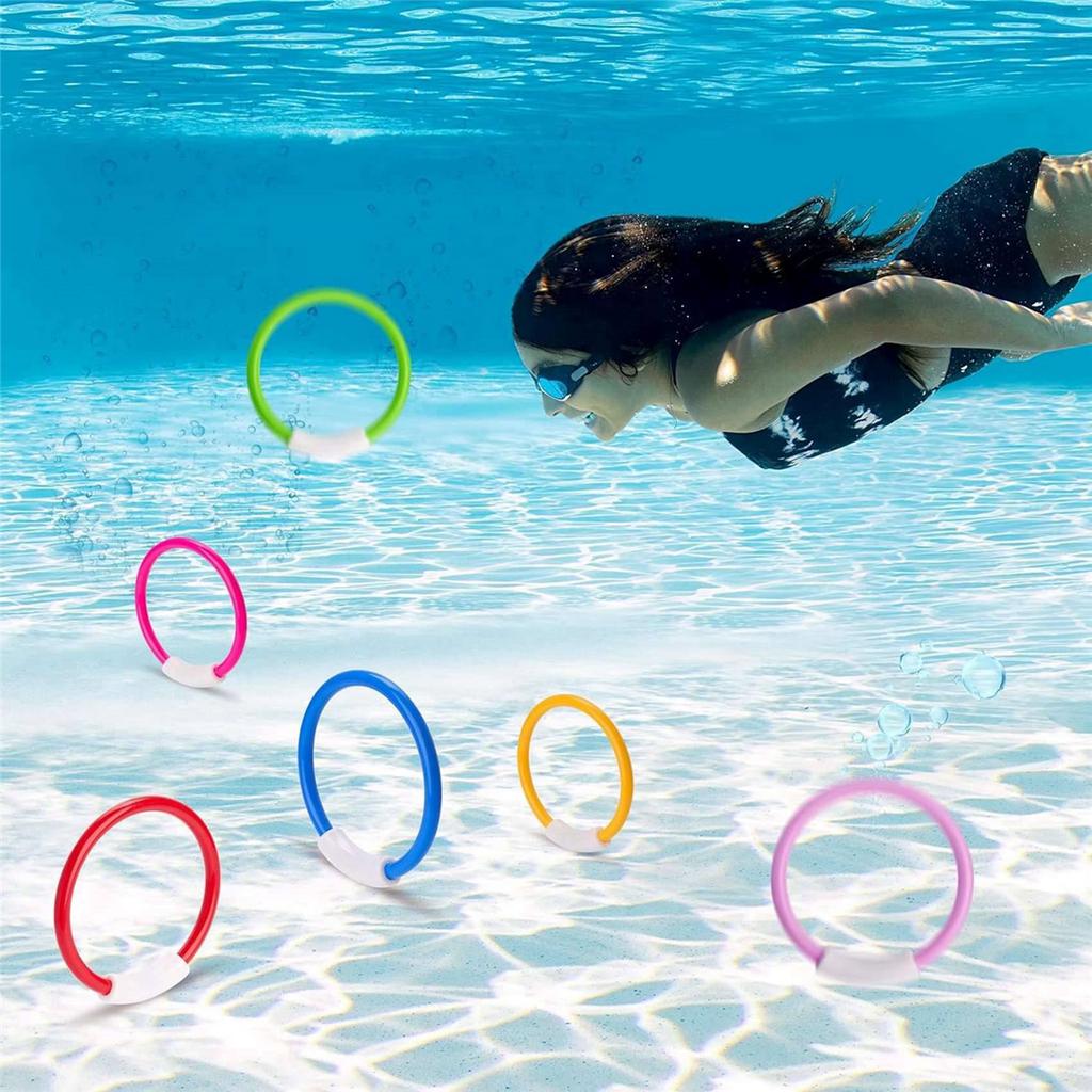 BAAU 16PCS Pool Toys, Colorful Pool Rings for Kids, Underwater Training, Swimming Pool Dive Ring Toy for Kids