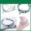 Cool Vintage Blue Starfish Shell Anklet With Turtle Charm For Beach Holiday