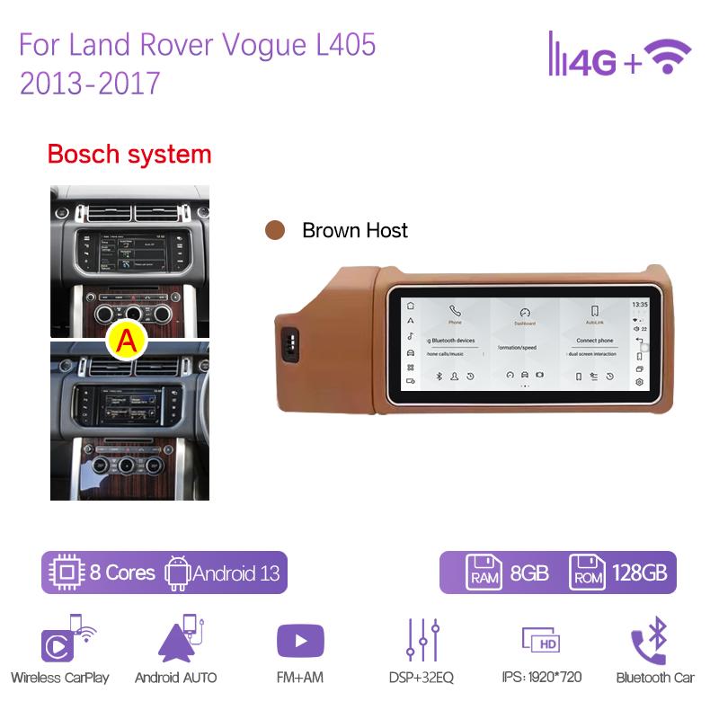 12.3" Car Multimedia Player For Land Rover Vogue L405 2013-2017 GPS Navigation Radio Android13 8+128G CarPlay 4G Host 360Camera