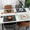 Easy To Clean Placemats Faux Leather Placemats Waterproof Faux Leather Placemat Coaster Set for Dining Table Heat Insulation