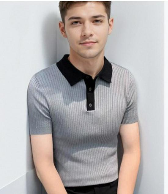 Men's Slim Fit Short-Sleeve Polo Shirt - Middle-Aged Spring/Summer Business Casual Fashion