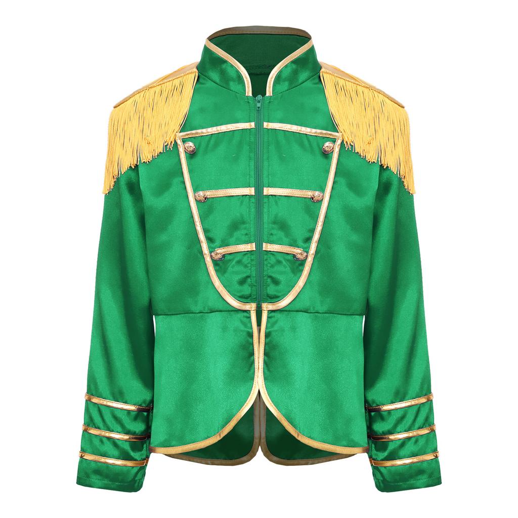 Giacca Costume Unisex per Bambini Band Rock Manica Lunga Frange Nappe Spalline Chiusura con Zip Design Diviso Cappotto