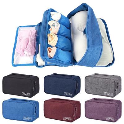 Zipper Closure Travel Underwear Storage Bag Multi-Compartment Clothing Separator Bag Business Trip