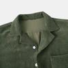 Completo Sportivo Casual da Uomo in Velluto a Coste Monocolore Estivo con Camicia a Maniche Corte e Pantaloncini