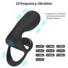 10 Frequency Vibration Silicone Penis Ring Men Prostate Vibrators Testicle Massage Anal Plug Cock Chastity Cage Adult Sex Toys