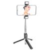 Tripod Selfie Stick with Light Mobile Phone Wireless Bluetooth Foldable Mini StandBlack