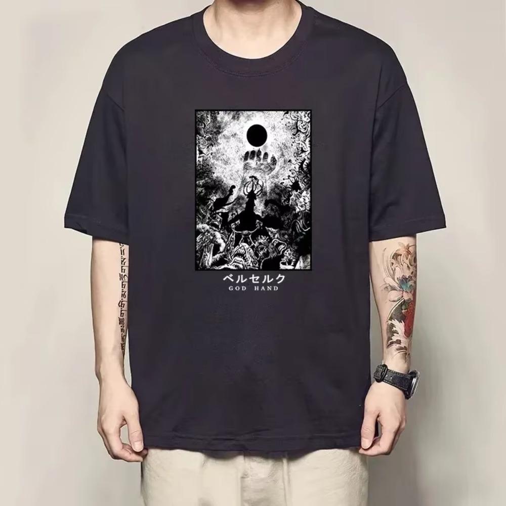 Berserk T Shirts Guts Funny T Shirt Men Cool Manga Graphic T Shirt Japanese Anime Women 100%Cotton Harajuku Hip Hop Tee Y2k Tops