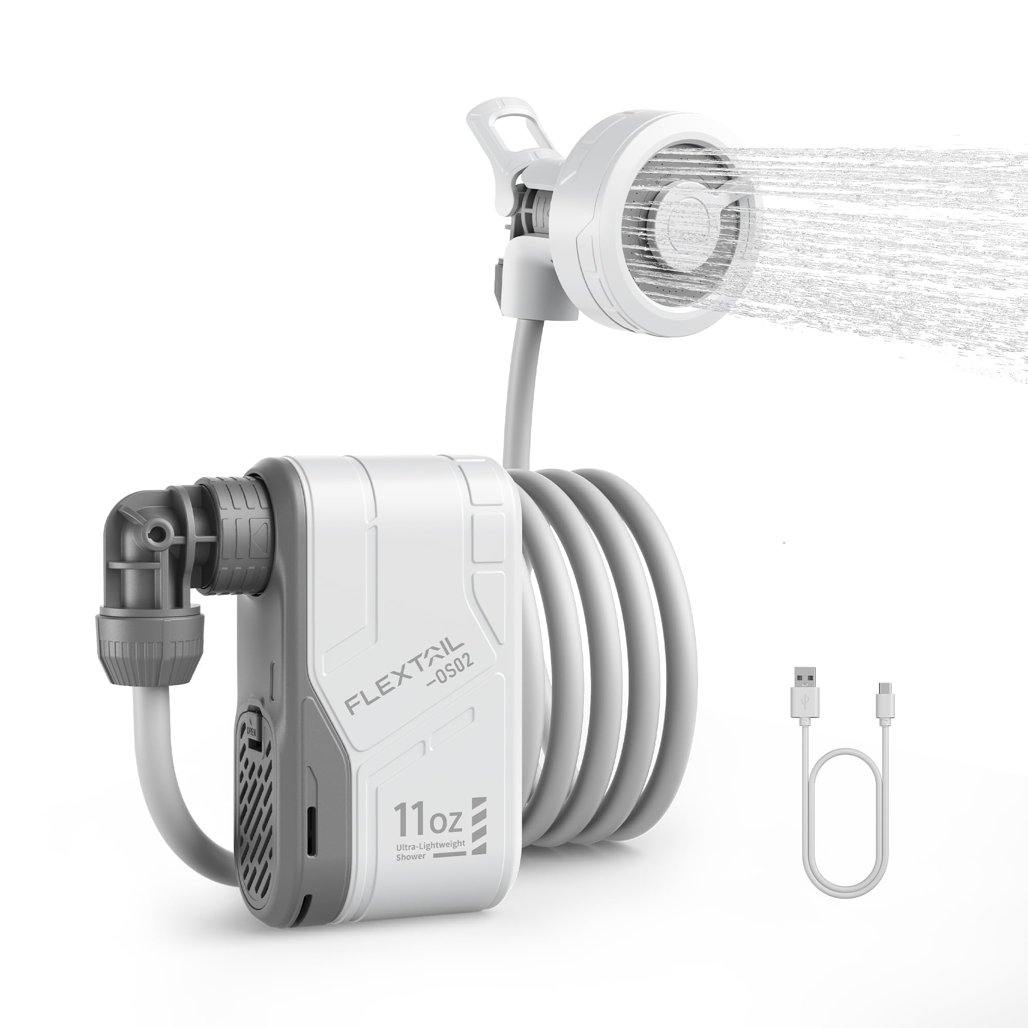 

FLEXTAILGEAR MAX SHOWER Portable Electric Camping Shower Dual Water Flow Strong Water for Home Car Emergency Plant Outdoor Shower Shower, Shower, белый