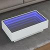 VidaXL Coffee Table with White LED 90x50x30 Cm Engineered Wood, Side Table, Living Room Table, Side Table, End of 847518