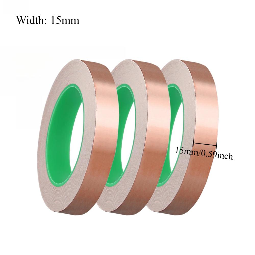 3pcs 20m Doubel Side Conductive Copper Foil Tape Adhesive DIY Crafts Soldering Repair Tapes EMI Anti-static Adhesive Tape