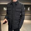 Warm Down Jacket Men's Lapel Dad Top Cold-resistant% White Duck Down Casual Jacket