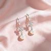 Fashionable Zircon Butterfly Paired with Imitation Pearl Drop Earrings, Elegant Bridal Wedding Jewelry, Top-notch Women's Earrings