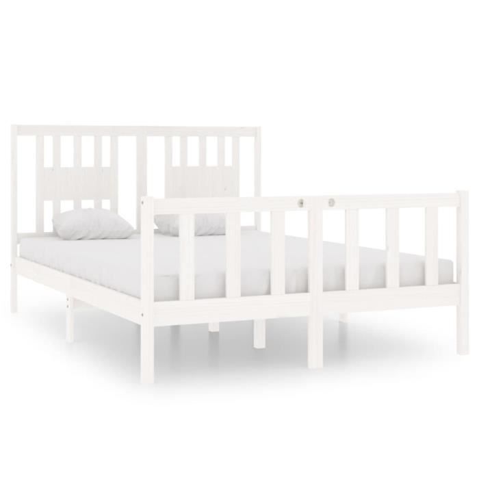 VidaXL Bed Frames White Solid Wood 140x190 Cm 3104109