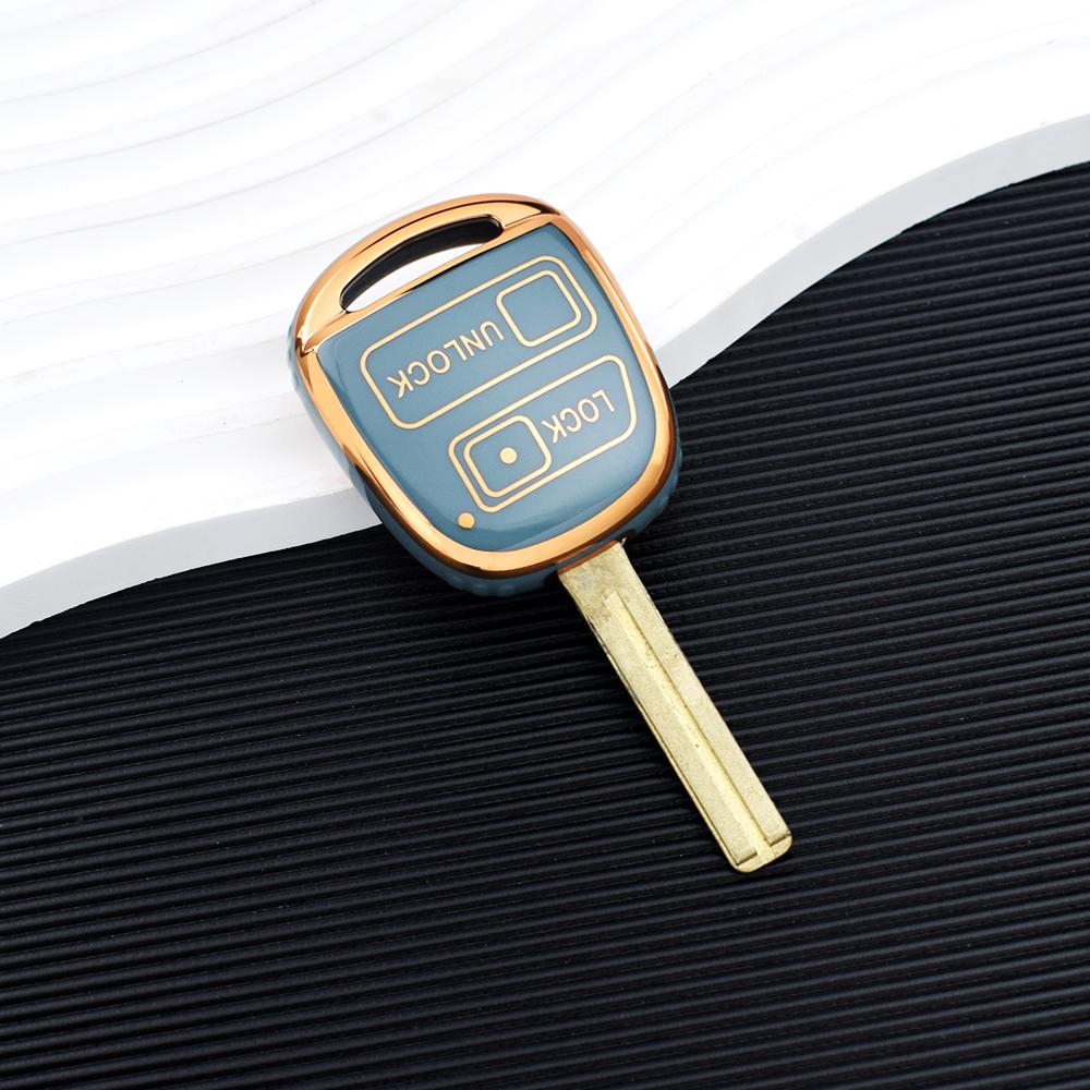 

Чехол-брелок из ТПУ для Toyota Land Cruiser YARIS CAMRY RAV4 Corolla Prado Tarago Avensis FJ для Lexus Аксессуары для чехла-крышки ключа автомобиля серый/золотой