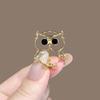 Owl Brooch Strong Pin Safe Anti-Lost High-Quality Alloy Durable Anti-Oxidation Hollow Cute Design Gold Silver Multifunctional Jewelry Accessories