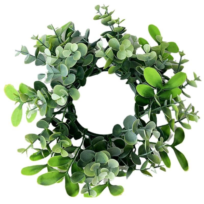 American Spring Simulation Wreath Candle Wreath Eucalyptus Boxwood Wreath Eucalyptus Leaf Dining Table Candlestick Wreath