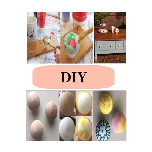 YFFSFDC Wooden Handles and Knobs, Set of 5, Round, for Interior Decor, Chests of Drawers, Furniture, Cupboards, DIY Use, Includes 5 Hardware and Screw