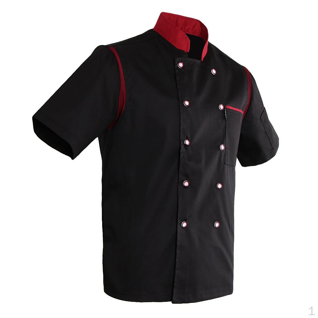 

Yellow Chefs Jacket Mesh Short Sleeves Unisex Coat 3XL чорний