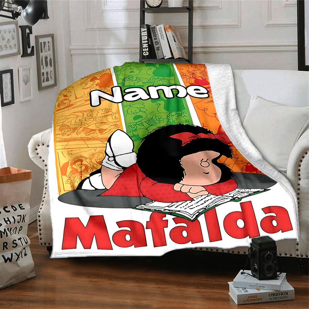 Custom Name Mafalda'S Adventures Party Blanket For Couch Bed Plush Cozy Fuzzy Blanket Super Soft Warm Blankets For Fall And Winter 091626