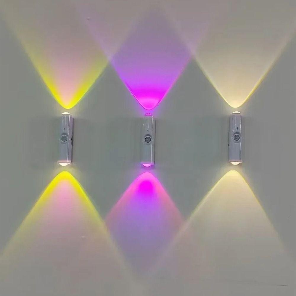Wireless Sensor Night Light 3/7 Colors Changing Rechargeable Wall LED Lamp Motion Sensor USB Charging RGB Gradient Wall Lamp