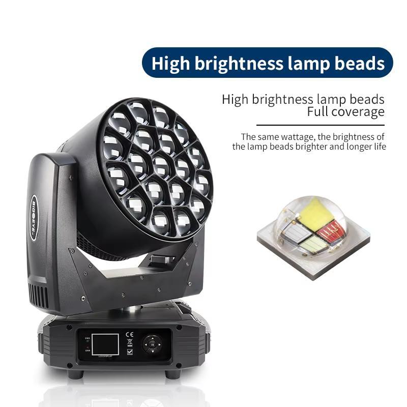 LED DMX Movingheads 19x25w RGBW 4in1 BEE EyE LED Beam Wash Zoom Moving Head Club Concert Bar atmosphereLight