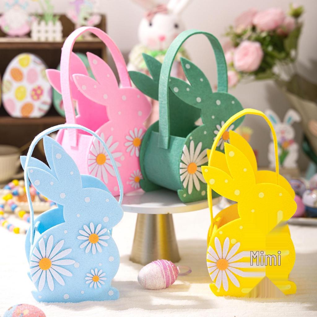 Easter 3D Rabbit Felt Candy Handbag Basket