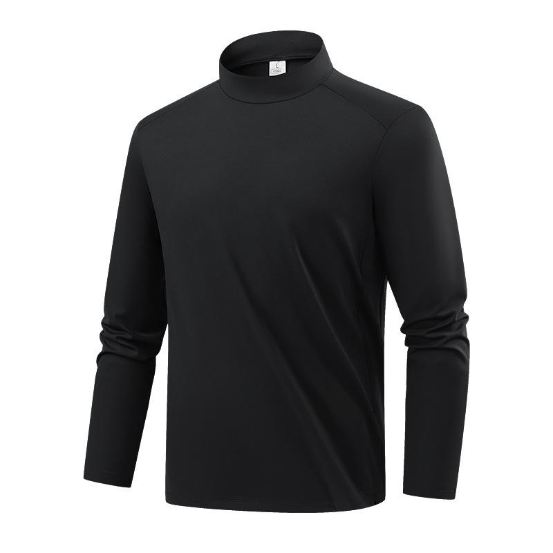 Autumn and Winter New Sports Long-sleeved Turtleneck T-shirt Men's Spring and Autumn Sweater Fitness Top Men's and Women's Same Bottoming Shirt