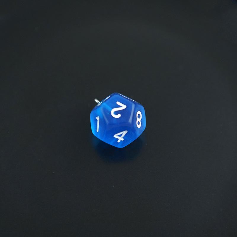Acrylic 12-Sided Colorful Polyhedral Dice Keychain Ornament