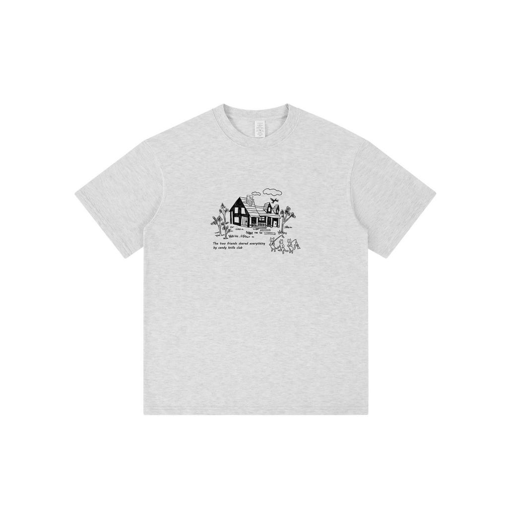 Unisex Hong Kong Style Harajuku Cotton T-Shirt, Loose Fit, Short Sleeves, Trendy Design for Couples