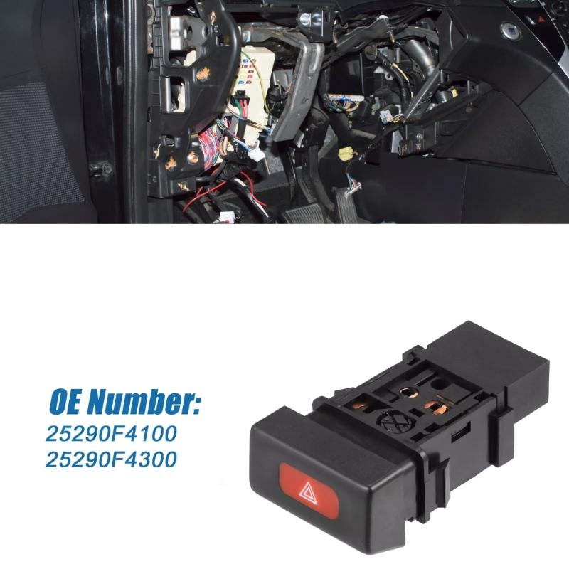 Warning Indicator Switch Warning Hazard Emergency Light Switch Button Replace 25290-F4100 25290F4300 for 1996-2000