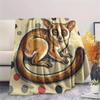 Wave point background animals Print Flannel Blanket,High quality Comfortable for All Seasons,Home Decor,Warmth and Comfort,Perfect for Christmas Gifts