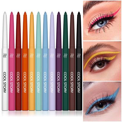 Monochromatyczny Matowy Żelowy Eyeliner Miękki Gładki Bogaty Kolor Eyeliner Wodoodporny Długotrwały Wielofunkcyjny Cień do Powiek Eyeliner Makijaż