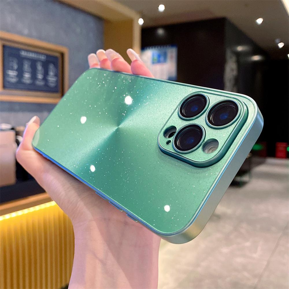 Luxury Laser Aurora Glossy Bling Glitter Phone Case For iPhone 17 16 15 14 13 12 11 Pro Max 16 Plus Lens Camera Protection Cover