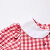 PawinPaw Girls' Plaid Collar Cartoon Bear Dress