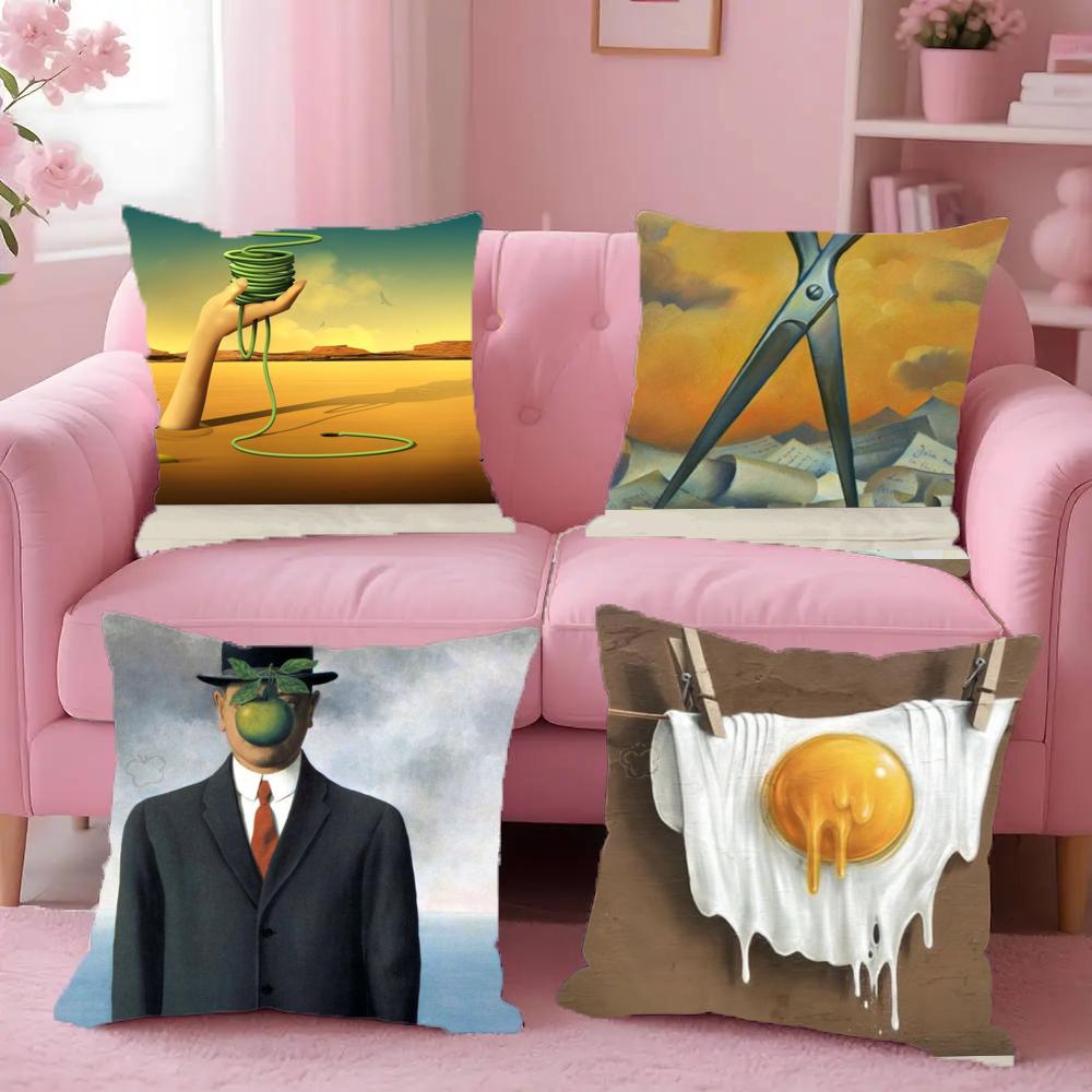 Salvador Dali Pop Art Pillow Case Anti-Dustmite Pillowcase Invisible Zipper Silky Short Plush Sofa Cushion Cover