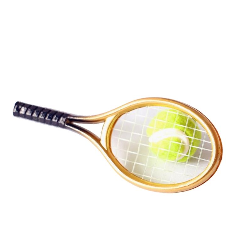 Tennis Ball Set Toddlers Household Model Kit Boys & Girls Gift Doll House Decor Model Mini Miniature House Decors