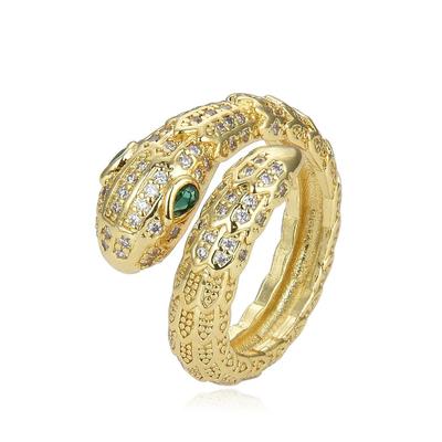 Personalized Single,strand Snake Scale Shimmering Snake Head Open Ring