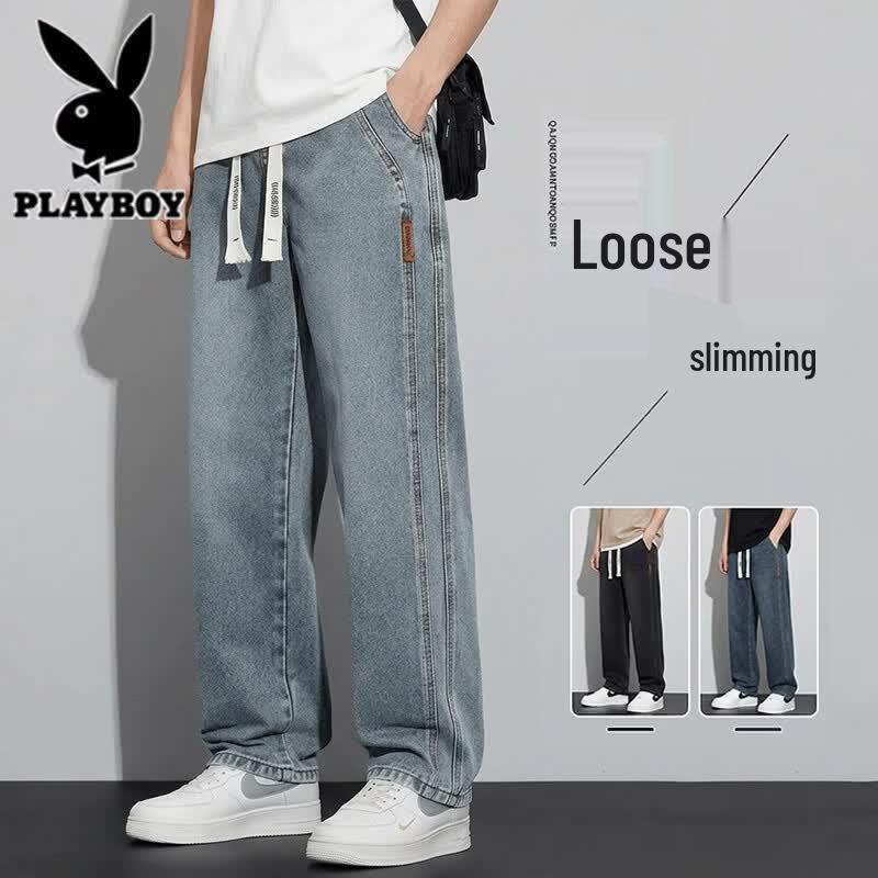 Playboy Men's Loose Straight-Leg Lightweight Jeans