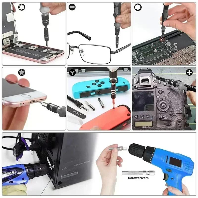 115 in 1 Präzisionsschraubendreher-Set PRO Elektronik Magnetisches Reparaturwerkzeug-Set mit Koffer für Reparatur Computer IPhone PC Haushalt