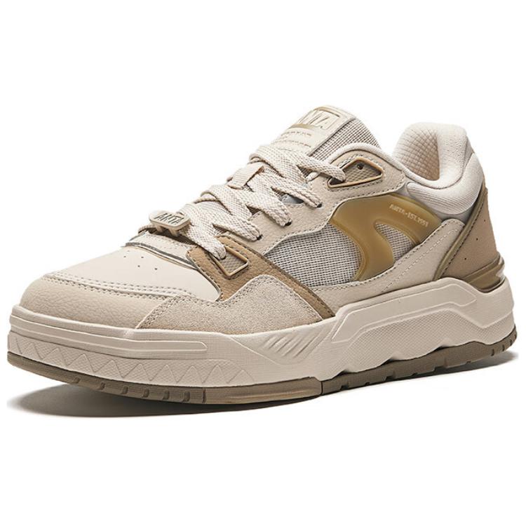 Anta Comfortable Casual Non-Slip Wear-Resistant Low-Top Skate Shoes Men Sneakers White Gray Brown 112428054-3