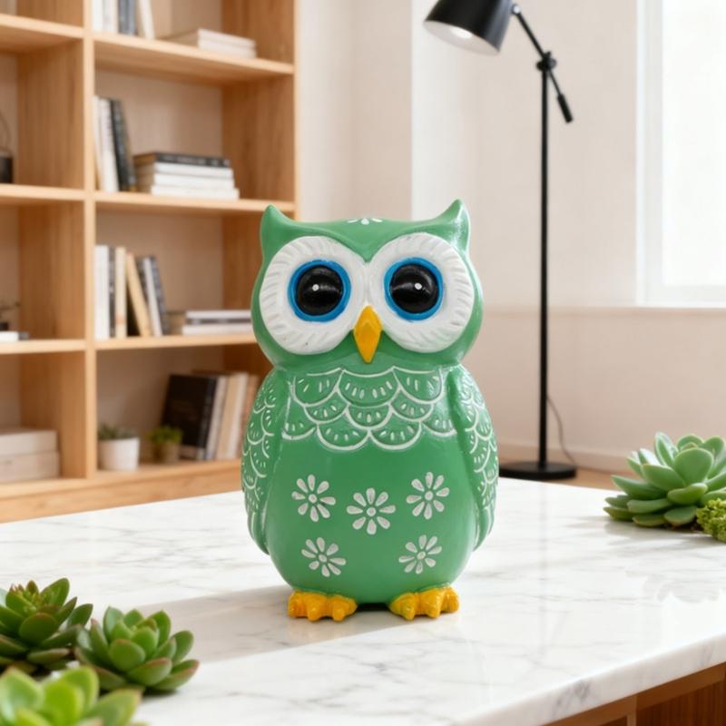 Owl Statue Home Decors Accents Small Animal Sculptures Lovely Owl Figurines for Bedroom Home Gift for Birds Lover