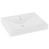 VidaXL Lavabo avec Trou de Robinet Vasque à Poser de Toilette Lave-mains de Salle de Bain Cuisine Maison Intérieur Blanc Mat 147020